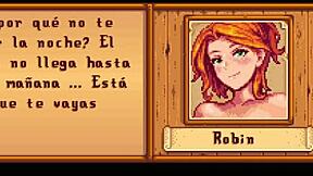 Explore the First Part of Xtardew Valley with Robin in Spanish Stardew Valley