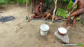 grandma hosts horny sex party in her hut with doggystyle and cum