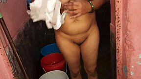 nangi wife in bathroom indoor show clean pussy and big breast boobs