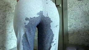 Can petite teen hold desperation pee with wet shaved pussy?