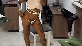 Bold Transsexual in Crossdressing Drinks His Own Cum After Intense Session