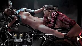 i fingered claire and sherry in this 3d hentai cartoon, but i messed up the names