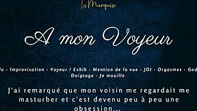 A mon voyeur - french audio female solo multiple orgasm exhib