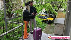 nice stranger offers place to stay, bent over ass with tattoo