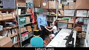 amateur gets blackmailed for blowjob in garage shop