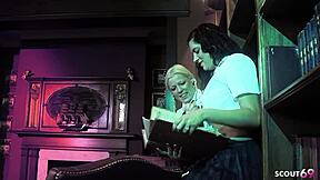 rough ffmm foursome sex with two big tits girls by big dick guys