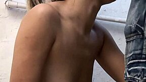 gaping her ass wide in that public bathroom while bent over