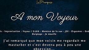 A mon voyeur - french audio female solo multiple orgasm exhib