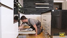 rim4k hottie in sexy lingerie seduces guy with gentle rimjob