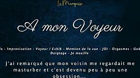 A mon voyeur - french audio female solo multiple orgasm exhib