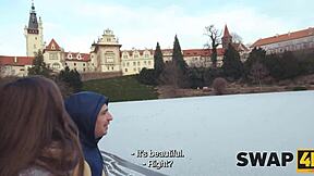 Swap4k a kinky couple had a hard threesome with a hot girl her boyfriend watched through the glass