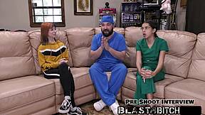 ditria rose says, 'fuck me doctor,' and gets creampied in pov.