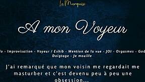 A mon voyeur - french audio female solo multiple orgasm exhib