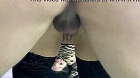 homemade sex with hot wife in stockings, muff diving and riding monster cock