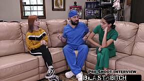 ditria rose says, 'fuck me doctor,' and gets creampied in pov.