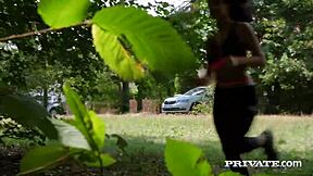 Private Com - Hot Brunette Rides Cock