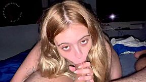 My hot stepsister gave me a deep throat blowjob in POV and begged for a creampie, saying 'I want to feel you cum in me'