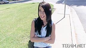 Teen Mia Hurley gets her tight pussy sampled in hardcore oral contest