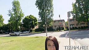 Teen Mia Hurley gets her tight pussy sampled in hardcore oral contest