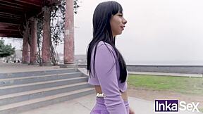 argentinian exhibitionist spied on by fake photographer in outdoor fetish