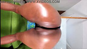 Watch this soft big ass milf twerk? She's teasing with clothes ripped!