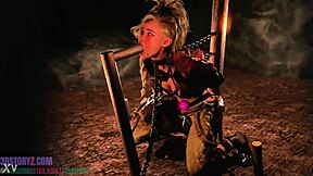 Gemma smithy trains blowjob while bound in bondage