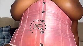 Ebony Teen 18+ Playfully Uses Rainbow Dildo on Bed