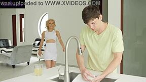 Laura Bentley Drains Her Stepson's Cock in Doggy When Hubby Leaves