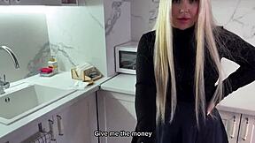 Sexy Blonde In Black Stockings Loves To Fuck Amateur Russian Couple