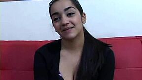 Sexy latina teen 18+ bends over for big cock doggystyle in webcam hood exposure