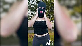 Horny Shemale Masturbating At The Public Park