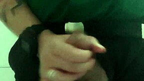 Security Masturbates in Mall Bathroom!