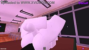 Roblox characters engage in fucking activities in the classroom setting