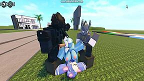 Whoreblox Game - Gangbang Moment 11 With Creampie And Cumshot