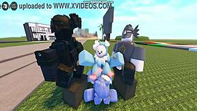 Whoreblox Game - Gangbang Moment 11 With Creampie And Cumshot