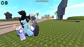 Whoreblox Game - Gangbang Moment 11 With Creampie And Cumshot