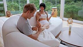 Stepbrother Secretly Fucks Stepsister's Feet Passionately