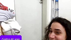 novinha casada sucks and swallows milk in sheer outfit