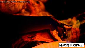 Busty Natasha Nice Shoots Fun And Sexy Black Light Video, Teasing Her Big Tits And Pussy