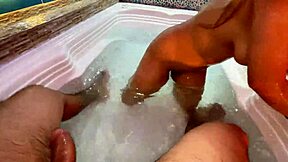 Fucking Colombian in jacuzzi. 'Cum in my pussy underwater!'