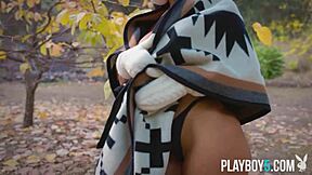 Curvy arab milf lena the plug exposes hot naked body for playboy