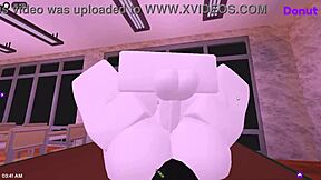 Roblox characters engage in fucking activities in the classroom setting