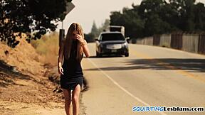 Dominant lesbian fingers tight babe