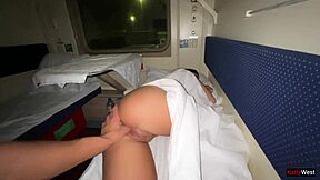 Girl woke up on public train from penetration into her wet pussy