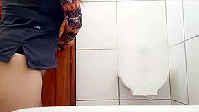 Latina Mother-In-Law Touches Her Big Pussy And Ass In The Bathroom