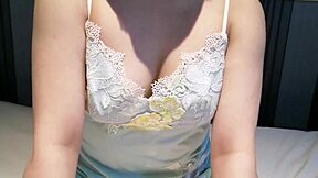 how does this sexy lingerie-clad busty japanese housewife ride that cock to orgasm in homemade bedroom action?