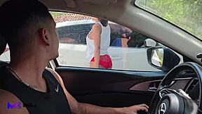Max Betancur And Athenea Rosse Have Sex In Public Car Wash With Fucking And Blowjob