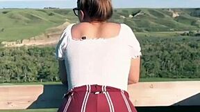 Hot ass prostitute tempts with her curves in public display