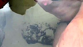 Stranger feeds my cum to fish publicly on beach with big cock handjob