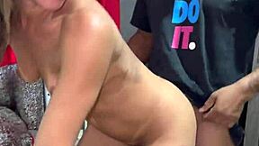 Married woman bent over, devoted to big black cock in anal creampie session